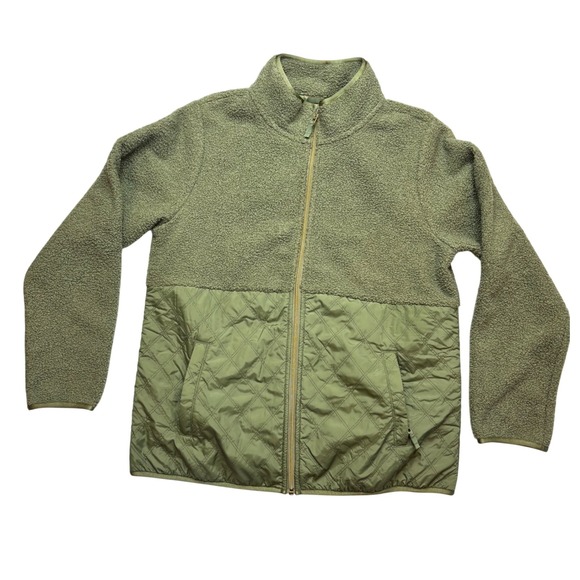 Tommy Bahama Jackets & Blazers - Tommy Bahama Women's S Green Sherpa Fleece Quilted Mixed Media Full Zip Jacket